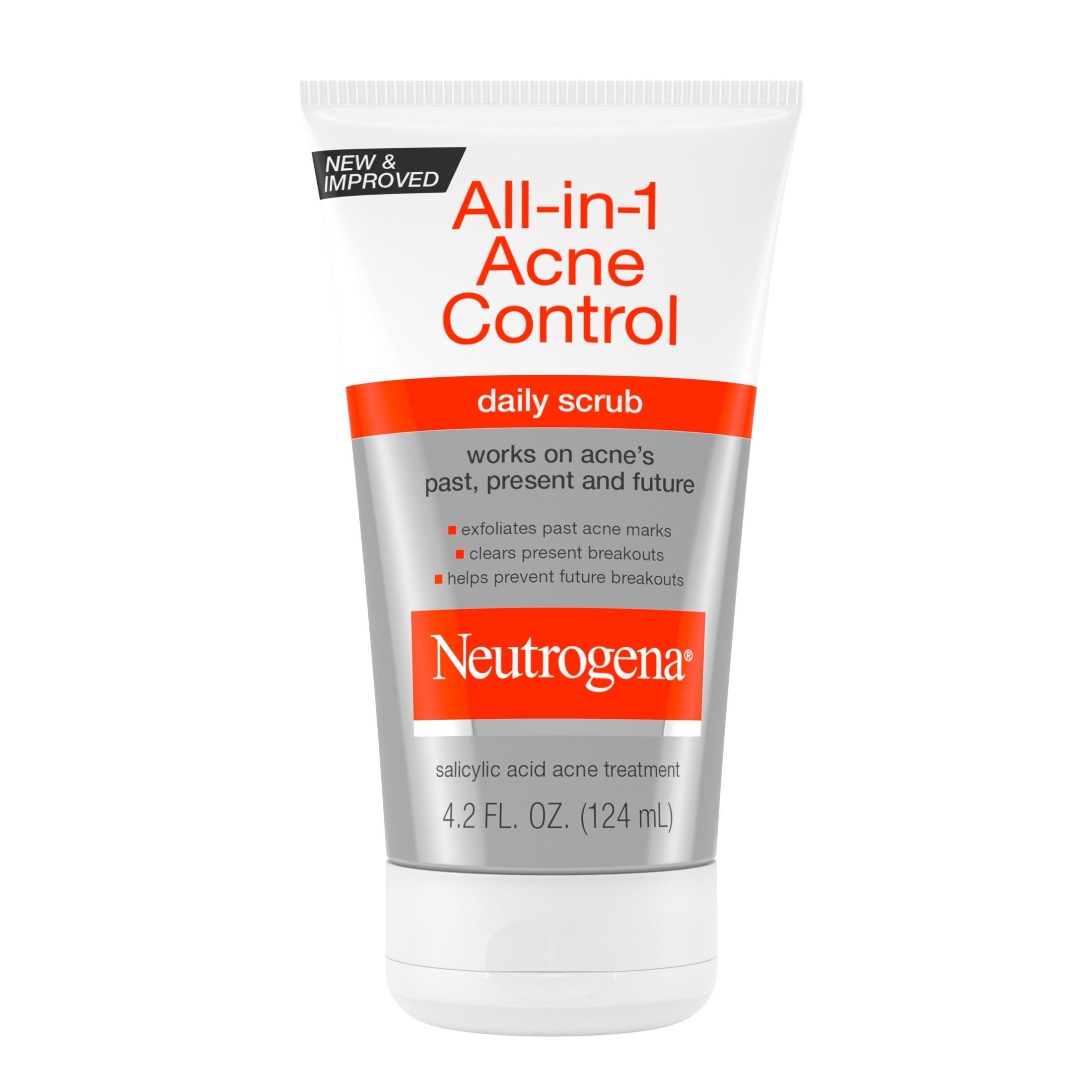 (3 pack) Neutrogena All-in-1 Acne Face Wash & Exfoliating Face Scrub, Salicylic Acid Cleanser, 4.2 fl oz