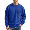 thumbnail image 4 of Men's Crewneck Sweatshirt Pullover Casual Loose Fit Sport Tops Midweight Long Sleeve Basic Sweatshirts with Zipper Chest Pocket, 4 of 6