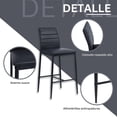 thumbnail image 4 of Set of 2 Bancos Alto, con Respaldo y Reposapié, Color Negro HOMEMAKE FURNITURE Industrial Retro, 4 of 6