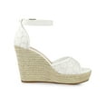 thumbnail image 3 of BLISSFUL STEP Sandales Compensées Espadrilles à Plateforme à Bride à la Cheville pour Femmes Blanc 10, 3 of 7