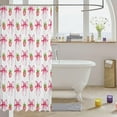 thumbnail image 3 of Pink Bowknot Kids Shower Curtains,Strawberry Summer Fruit Toddler Bathroom Curtains for Girls Women,Bow Tie Butterfly Knot Princess Cartoon Cute Waterproof Curtains,12 Hooks Suits,72"W x 84"L, 3 of 3