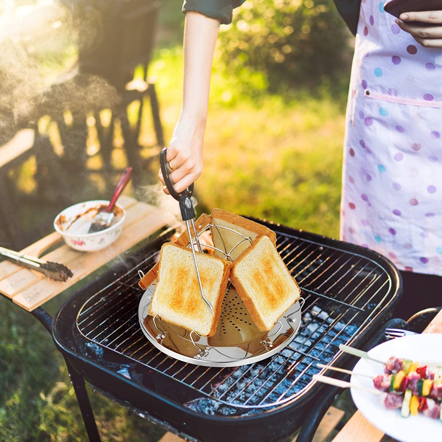 Camping Toaster for Gas Stoves Foldable 4 Slice Gas Toaster Camping Accessories Mini Toaster for Gas Stoves Outdoor Picnic Travel Mobile Homes Walmart