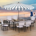 thumbnail image 3 of Segmart Outdoor Furniture Dining Set,Patio Dining Table Set for 6 Person, Patio Table and Chairs Set with Textilene Armchairs, Conversation Furniture Set for Backyard, Poolside, Pink, 3 of 7