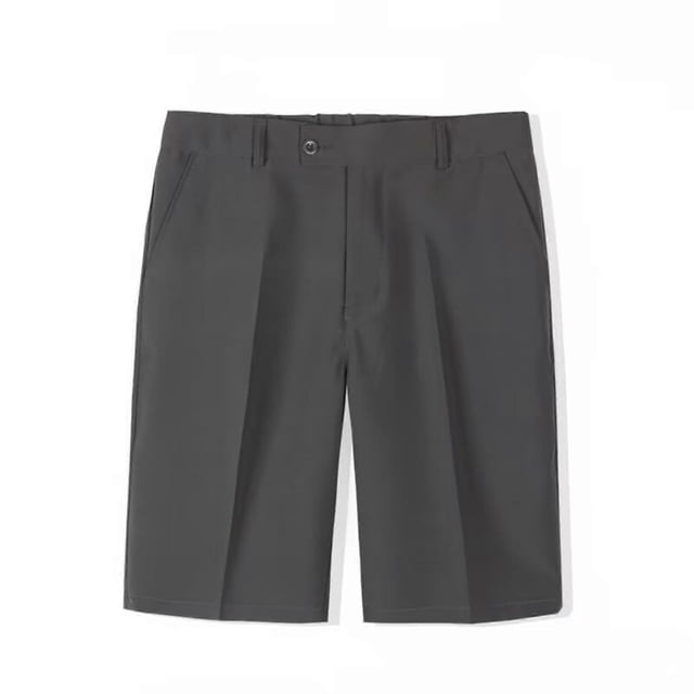 Men's Slim Fit Dress Pants Solid Color Bermuda Casual Business Office Trousers 34 01 Dark Gray