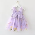 thumbnail image 4 of COM1950s Robe d'Été Décontractée, Robe Sans Manches à Bretelles en Maille à Fleurs pour Enfants, 4 of 6