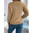 thumbnail image 3 of Sweaters for Women Fall Fashion 2025 Trendy Long Sleeve Pullover Lantern Knit Sweater Tops Khaki L, 3 of 8