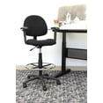 thumbnail image 1 of Boss Office Contoured Comfort Rolling Fabric Drafting Stool with Arms in Black, 1 of 7
