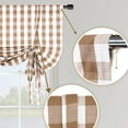 thumbnail image 4 of GlowSol Tie Up Window Curtains Gingham Check Curtains for Living Room Kitchen Curtains Adjustable Tie Up Shade Cafe Window Curtains Rod Pocket, 42×63 Inches, 1 Pcs, 4 of 6