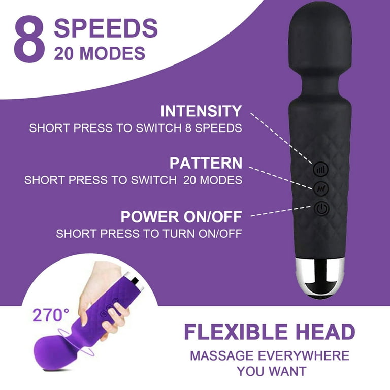 DISEN Personal Massager Wand Massager Powerful Quiet Vibration with 8  Speeds 20 Vibrating Patterns, Sex Toys Vibrator for Women - Walmart.com