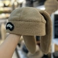 thumbnail image 3 of QASIEATN Popular Beanie Hat for Women Ear Hat Cute Winter Fleece Solid Color Woolen Knitted Hat Headwear Hat Fall Fashion Accessories, 3 of 5