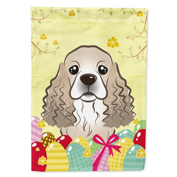 Caroline's Treasures BB1898GF Cocker Spaniel Easter Egg Hunt Flag Garden Size , Small, multicolor