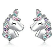 OUTAD Silver Unicorn Hypoallergenic Earrings Back to School Birthday Party Christmas Jewelry Gift for Girls