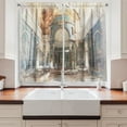 thumbnail image 2 of Ambesonne Antique Kitchen Curtains, Old Vintage, 55"x39", Petrol Blue Marigold, 2 of 3