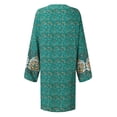 thumbnail image 6 of CAIXIA Womens Bohemian Print Loose Long Sleeve Cardigan, Lightweight Casual Beach Holiday Vacation Cover Up Top,Mint Green, 6 of 7