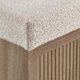 thumbnail image 2 of Bouclair Pouf en Tissu Blanc Cassé et Bois avec Rangement, 2 of 5