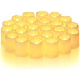 thumbnail image 3 of Homemory Paquete de 24 velas votivas parpadeantes sin llama, velas falsas eléctricas de más de 200 horas, candelita LED con pilas para bodas, exteriores, mesa, festivales (blanco cálido, batería inclu, 3 of 4