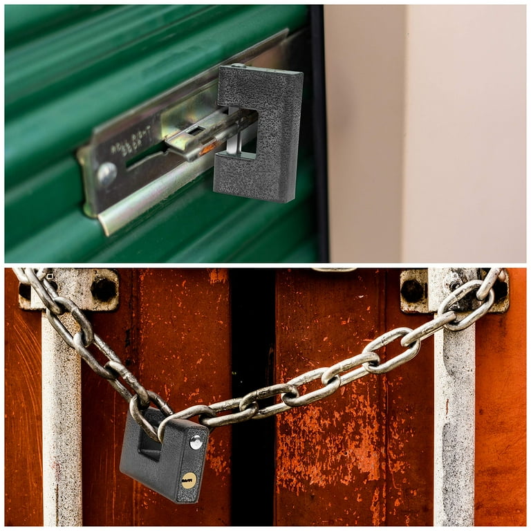 Heavy Duty Security Padlock 60mm - Hardened Steel Closed Shackle Lock With 3 Keys For Gates & Storage