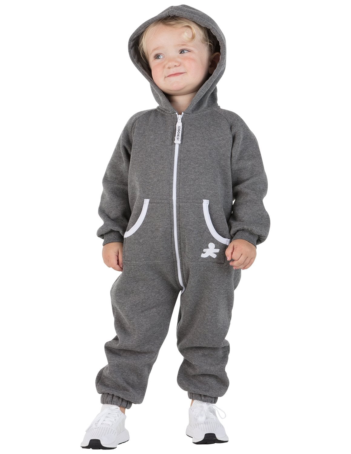 Joggies - Charcoal Gray Infant Footless Hoodie One Piece - Infant - Medium (Fits 3 - 6mos.)