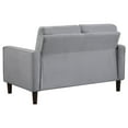 thumbnail image 4 of Bow 54 Inch Loveseat- Grid Tufted Back- Track Arms- Self Welt Trim- Gray, 4 of 6