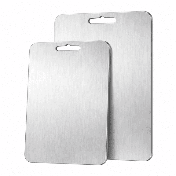 304 Stainless Steel Cutting Board, 11.4 x 7.9 Inch Kitchen Chopping Board with Hanging Hole, 0.047 Inch Thick Metal Prep Board for Meat, Vegetables and Fruit
