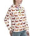 thumbnail image 6 of Daiia Dachshund Walking Pattern Women's Fashion Hoodies & Sweatshirts with Kangaroo Pocket Hooded Sweatshirt with Eye-catching Drawstrings-X-Large, 6 of 7