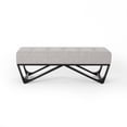 thumbnail image 7 of Noble House Dimitri Contemporary Fabric Ottoman Bench, Light Gray and Black, 7 of 7
