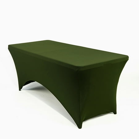 

Mds Pack of 5 Rectangular Stretch 6ft Spandex Table Cover Tablecloths for Wedding - Olive Green