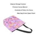 thumbnail image 3 of Open Top Canvas Tote Bag with Zipper Reusable Shopping Bag 13.5x15" Roomy Carryall Small Colors Shapes, 3 of 9
