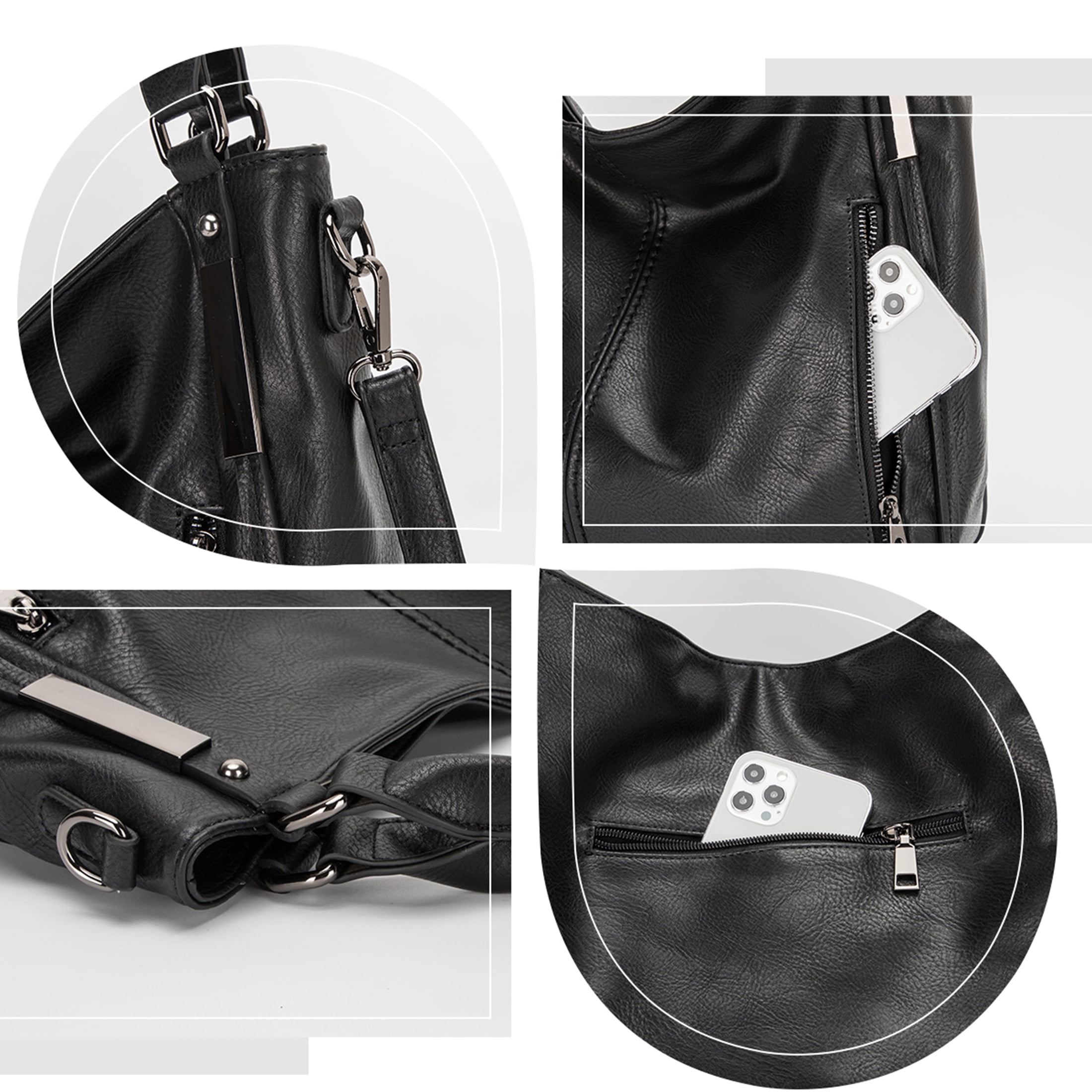KL928 Large Purses for Women PU Leather Handbags Crossbody Hobo Tote Bags