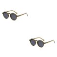 thumbnail image 2 of Dalazy 1/2/3/5 Rond à la Mode pour Femmes Élégant avec Lentille Polarisée Coussinets de Nez Réglables Lunettes Femmes C02 Boîte Vert Foncé 2 Pcs, 2 of 6