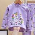 thumbnail image 4 of 6-12 Months Girls Long Sleeve Pajama Set Outfit for Girls 10-12 Years Old Kids Pajamas Cotton Long Sleeve Toddler Girls Kids,Purple, 4 of 5