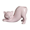 thumbnail image 5 of Cartoon Cat Flower Pot Cute Planting Pot Ceramics Porcelain Flower Vase for Garden Home Decoration Courtyard Bedroom Pink, 5 of 10