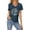 Navy, variant on NinXxx Women's Valentine Heart Print Round Neck Short Sleeve Dark Green XL