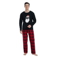 thumbnail image 2 of GLOBAL Men's Cotton Knit Top Flannel Pants Sleepwear Matching Pajamas for Couple Pjs for Family, Size S-3XL, 2 of 5