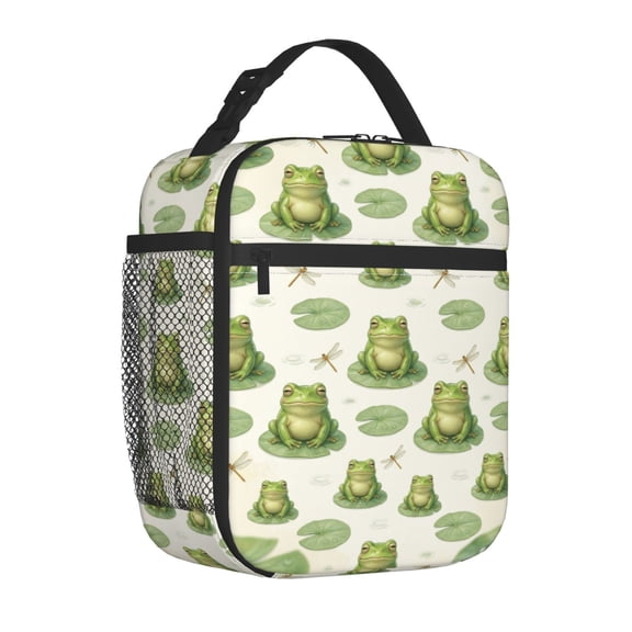 Frog Lunch Bag, Cute Reusable Thermal Cooler Bag, Portable Insulated Box for Worksite, Office, and Restaurant, Outdoor Picnic and Camping Tote