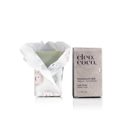 Deodorant BAR Zero-Waste - Free To Be, Scent Free 2.0 oz