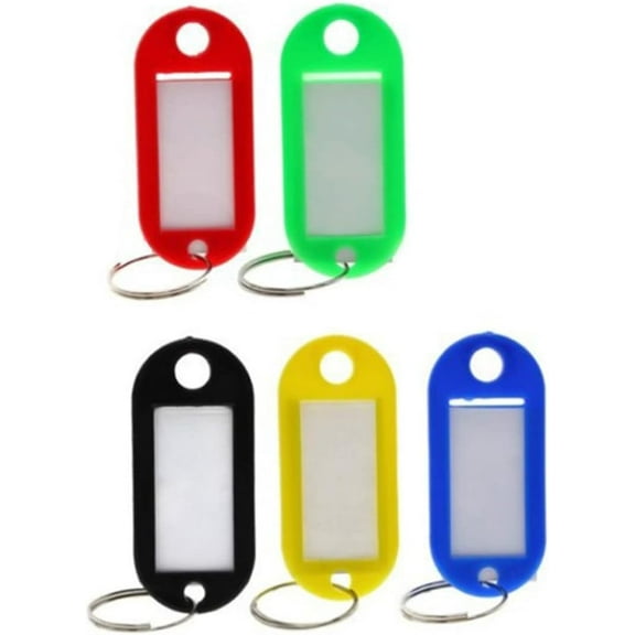 25pcs Colored Labels Keychain for Car Keys Heavy Duty Key Ring Key Labels with Ring Backpack Tags Keyring Metal Belt Ring Category Card Pendant Travel Key Chains for Car Keys