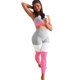 thumbnail image 4 of Chándal de fitness para mujer Irfora Nuevo Chándal de mujer Fitness Splice Color Cuello redondo Sin mangas Tops cortos Pantalones de cintura alta Conjunto de dos piezas Trajes Azul / Rosa / Caqui Irfora Chándal de fitness para mujer, 4 of 7