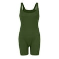 thumbnail image 4 of Mqqzkk Women Workout Rompers Seamless Romper Yoga Ribbed Tank Tops jumpsuits Sleeveless Exercise Romper, 4 of 5