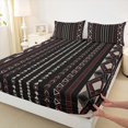 thumbnail image 3 of Feelyou Hippie Aztec Adult Full Size Sheets, Black Red Abstract Stripes Bed Sheets, Bohemian Western Style Sheet Sets, Breathable Home Decor, 4pcs, 3 of 7