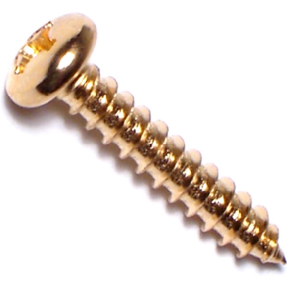 Sujetador difícil de encontrar 014973127398 Tornillos Phillips para chapa metálica 6 x 3/4 pieza-50 latón