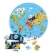 thumbnail image 2 of Rompecabezas circular de 70 piezas con mapa del mundo, animales y lugares emblemáticos | Rompecabezas de papel educativo para niños y adultos | Juego de aprendizaje circular de 58 cm para diversión f, 2 of 6