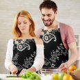 thumbnail image 3 of Pioneer Flower Floral Print Pattern Apron-Garden Aprons for Women with Pockets-Cotton Linen Waterproof Kitchen Cooking Gardening Aprons Adjustable for Kitchen,Cooking,BBQ and Salon 33x27 Inch, 3 of 7