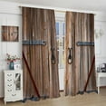 thumbnail image 4 of Vintage Wood Door Curtains Rustic Farmhouse Barn Door Rustic Theme Pattern Blackout Curtains Vintage Cottage Living Room Printed Curtains 42x54 Inches 2 Panels, 4 of 6