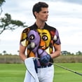 thumbnail image 4 of Lsque Five Nights At Freddy'S Pattern Golf Shirts for Men Dry Fit Print Moisture Wicking Performance Short Sleeve Polo Shirt-3X-Large, 4 of 7