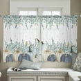thumbnail image 5 of Teal Blue Fall Sheer Curtains 45 Inch Length 2 Panels Set, Semi Transparent Voile Rod Pocket Curtains for Living Dining Room Bedroom Drapes Thanksgiving White Pumpkin Eucalyptus, 5 of 8