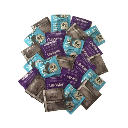 Snug Fit Condom Sampler + Brass Pocket Case, Lifestyles Snugger Fit, Caution Wear Iron Grip, and Atlas True Fit Tighter Fit Latex Condoms-24