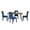 Multi-color, variant on Roundhill Furniture Ashzo 5-Pc Dining Set, Hairpin Dining Table with 4 Chairs, Blue