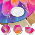 thumbnail image 4 of Rainbow Tie Dye Floral Pattern Round Fitted Tablecloth with Elastic Edge,Dining Table Cover Waterproof,Outdoor Round Tablecloth for Camping,Dining,Indoor and Outdoor, 4 of 7