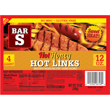 Bar-S Hot Honey Hot Links, 4 Count, 12oz (Refrigerated)